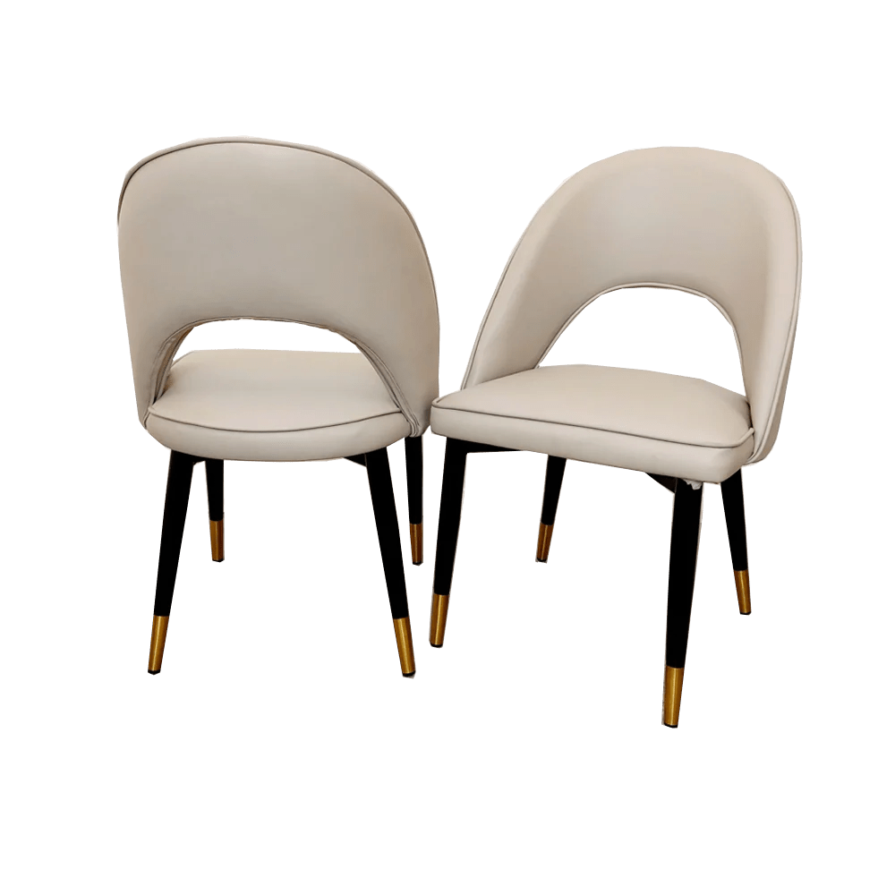 Astra Beige Leather Dining Chair - MyForeverFurnishings