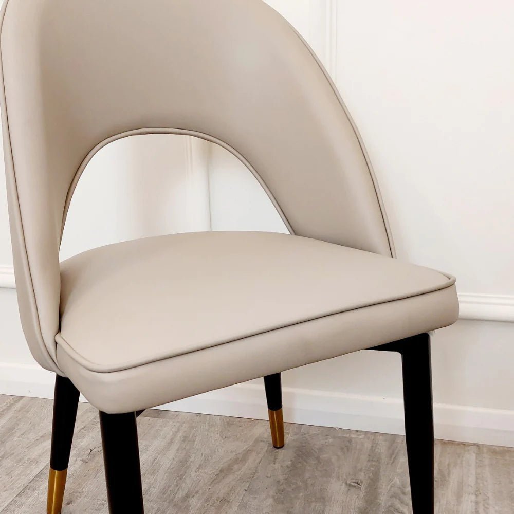 Astra Beige Leather Dining Chair - MyForeverFurnishings