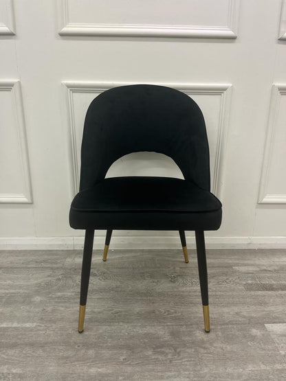 Astra Black Velvet Dining Chair - MyForeverFurnishings