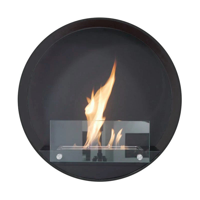 Delaware Black - Round Wall Mounted Biofireplace - My Forever Furnishings