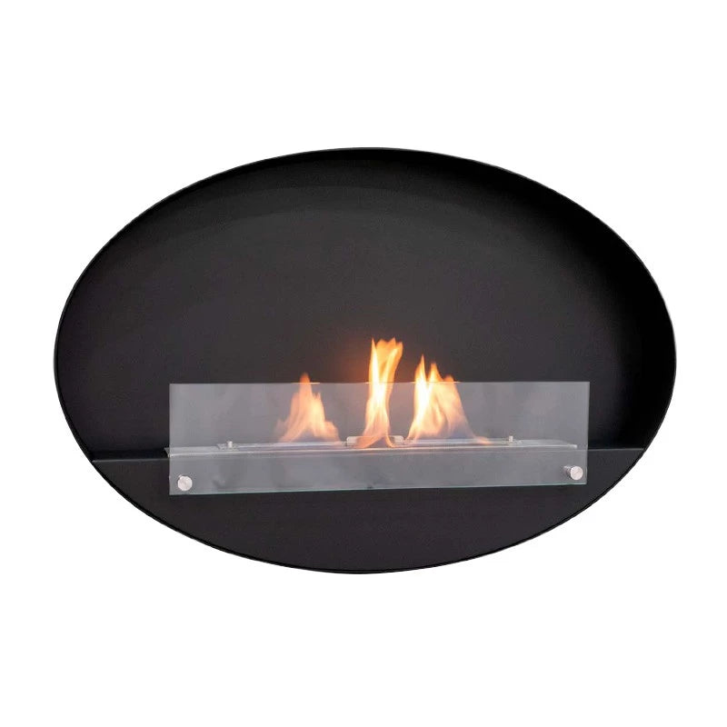 Maryland - Oval Wall Hanging Slim Fireplace - My Forever Furnishings