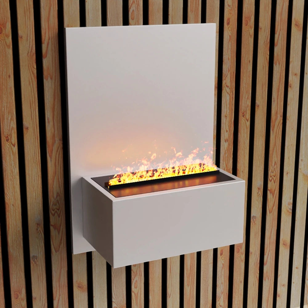 Brekke - White - Wall-mounted Steam Fireplace