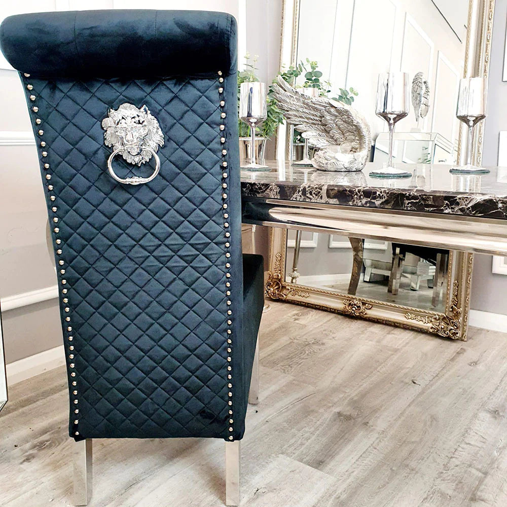 Emma/Lucy Dining Chair with Lion Knocker & Quilted Back (All Colours)