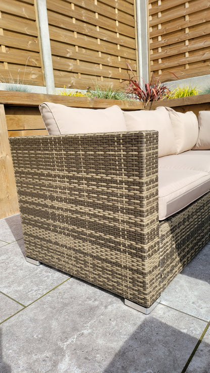 Georgia Corner Rattan Dining Set Mixed Brown