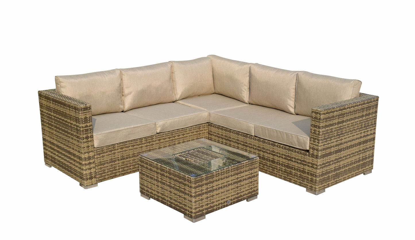 Georgia Corner Mixed Brown Sofa with Ice Bucket Mixed Brown