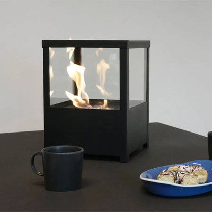 Square Table Bio Fireplace - Black