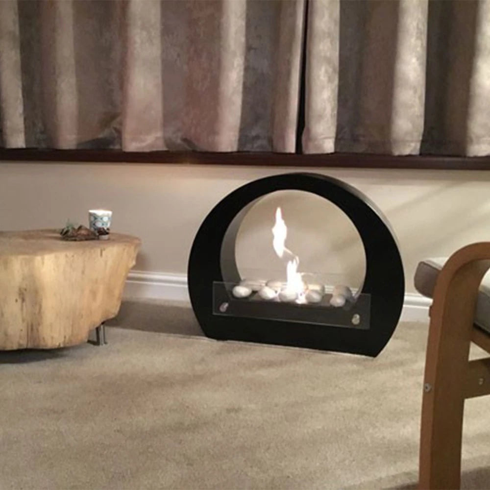 Round Bio Fireplace - Black