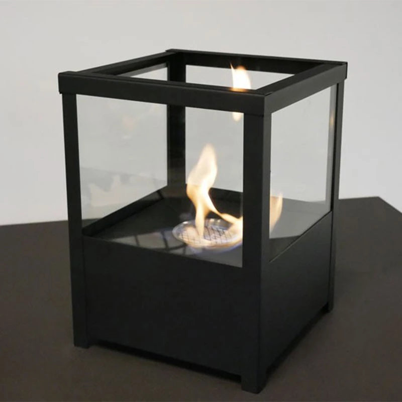 Square Table Bio Fireplace - Black