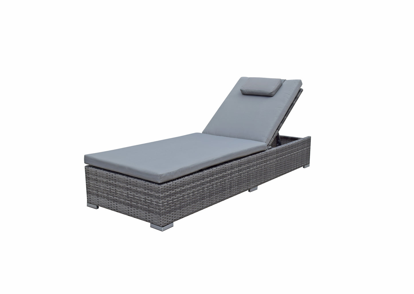 Jessica Pair of Rattan Sun loungers Grey