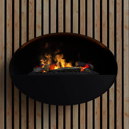 Kjos - Black - Wall-mounted Water Vapor Fireplace