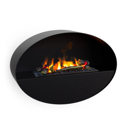 Kjos - Black - Wall-mounted Water Vapor Fireplace - My Forever Furnishings