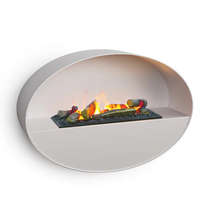 Kjos - White - Wall-Mounted Vapor Fireplace - My Forever Furnishings