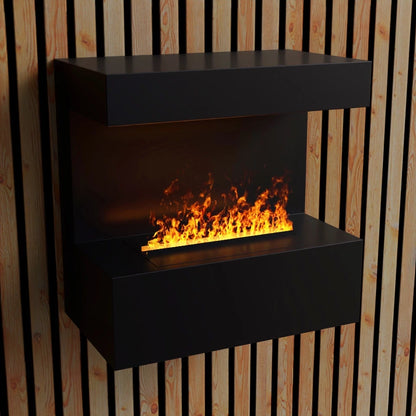 Late Black Wall-mounted Water Vapor Fireplace