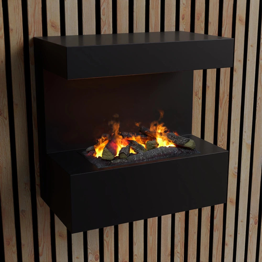 Late Black Wall-mounted Water Vapor Fireplace