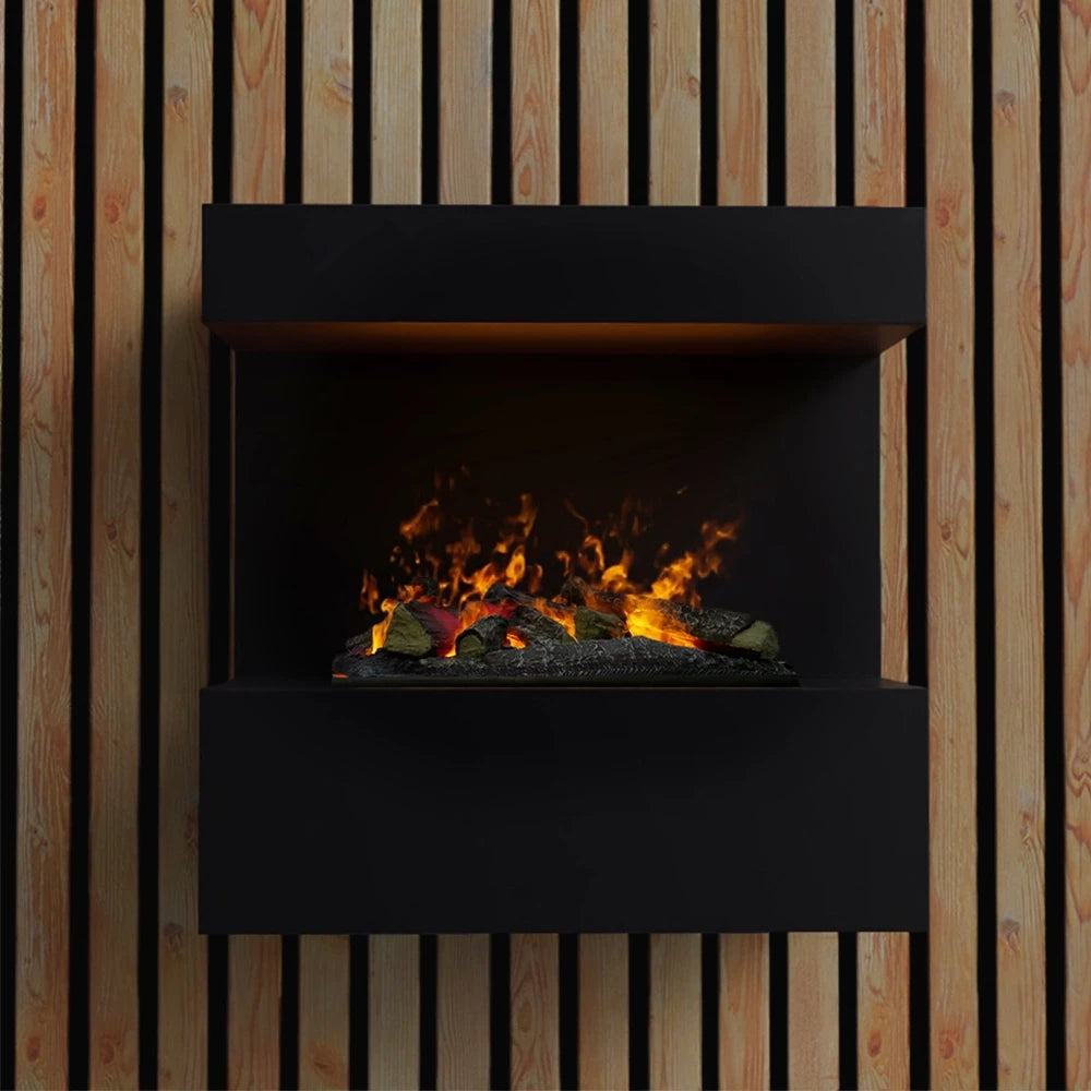 Late Black Wall-mounted Water Vapor Fireplace