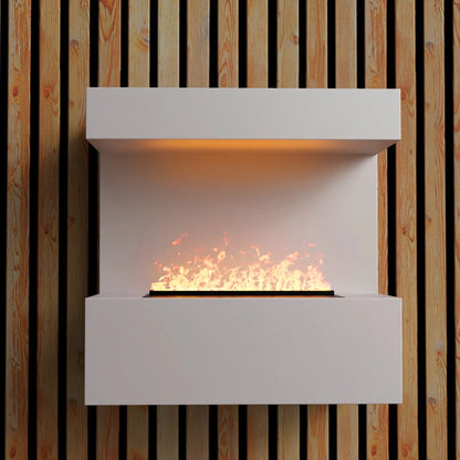 Late - White - Wall-Mounted Water Vapor Fireplace