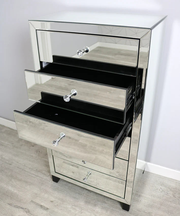 Simply Mirror 6 Drawer Tall Boy