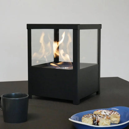 Square Table Bio Fireplace - Black