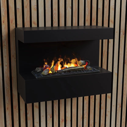 Steinsdal - Black - Wall-Mounted Vapor Fireplace