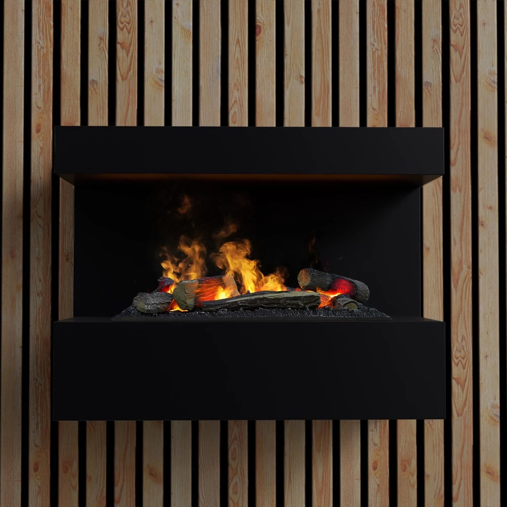 Steinsdal - Black - Wall-Mounted Vapor Fireplace