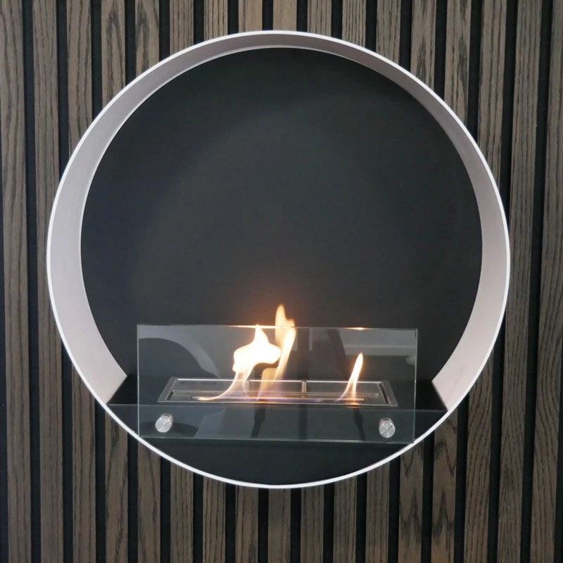 Delaware White - Round Wall Mounted Biofireplace