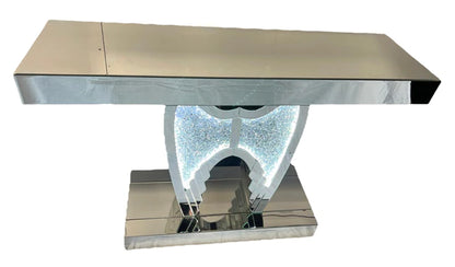 Roma LED Crushed Diamond Angelwing Console Table