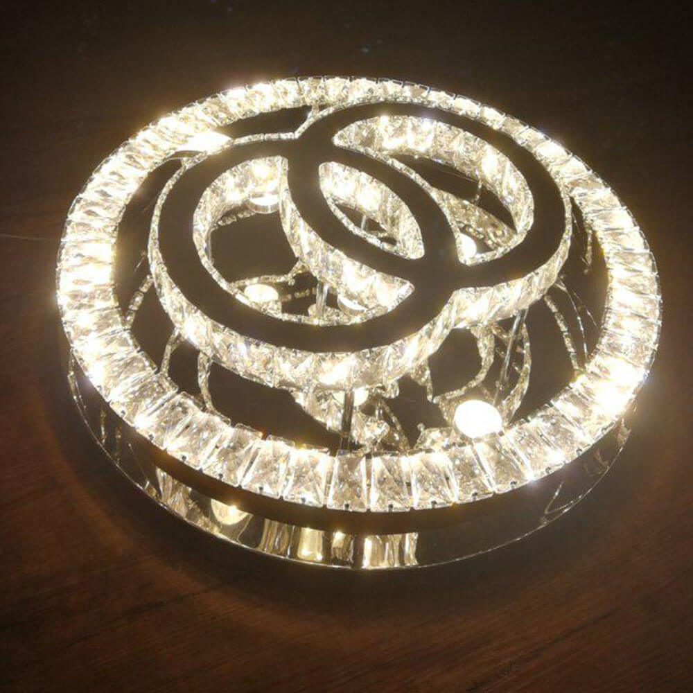 Double Circle Crystal Ceiling Light