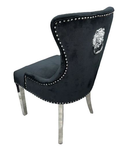 Chelsea Chair (Lion Knocker/Chrome Legs) (3 Colours)