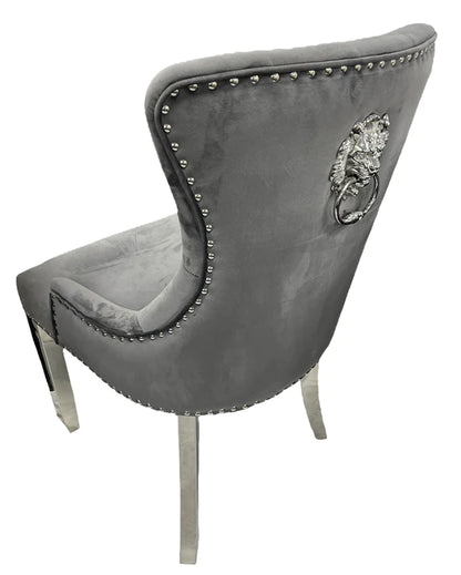 Chelsea Chair (Lion Knocker/Chrome Legs) (3 Colours)