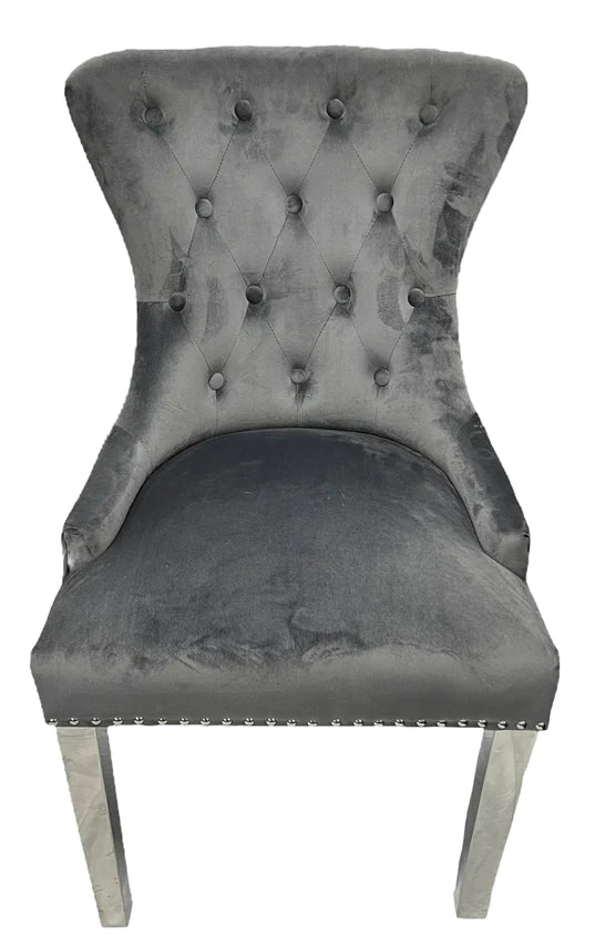 Chelsea Chair (Lion Knocker/Chrome Legs) (3 Colours)