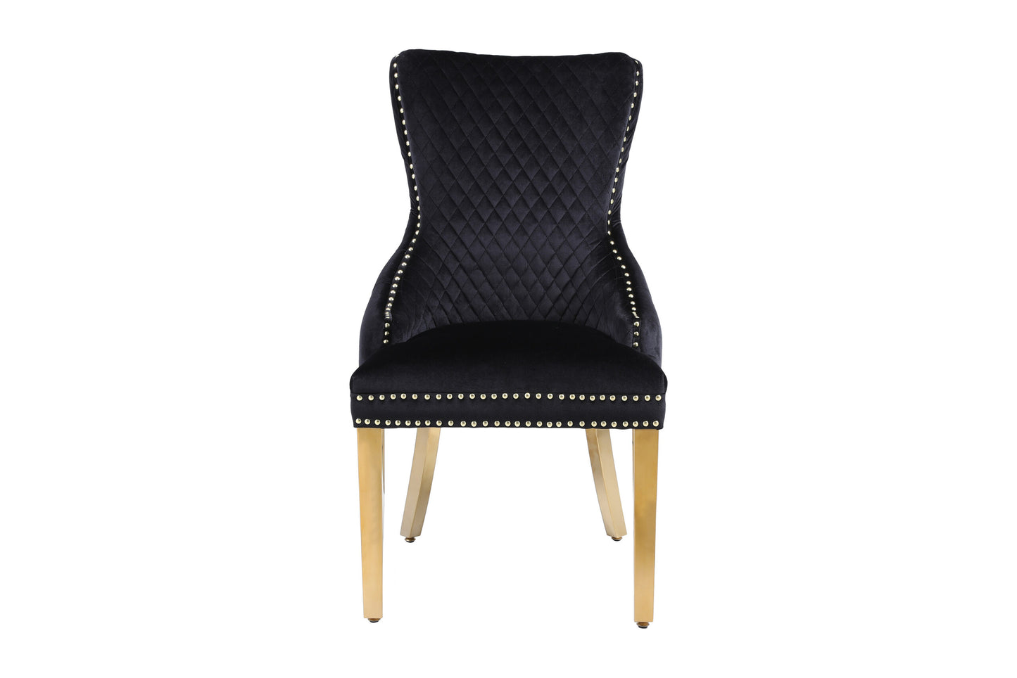 Victoria Black Gold Lion Knocker Dining Chair