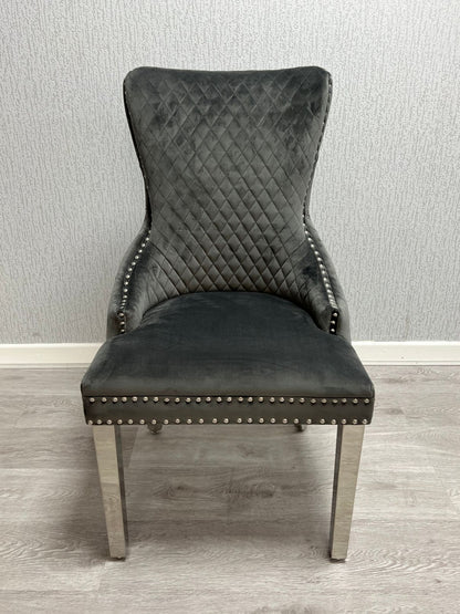 Victoria Dark Grey Ring Knocker Chair