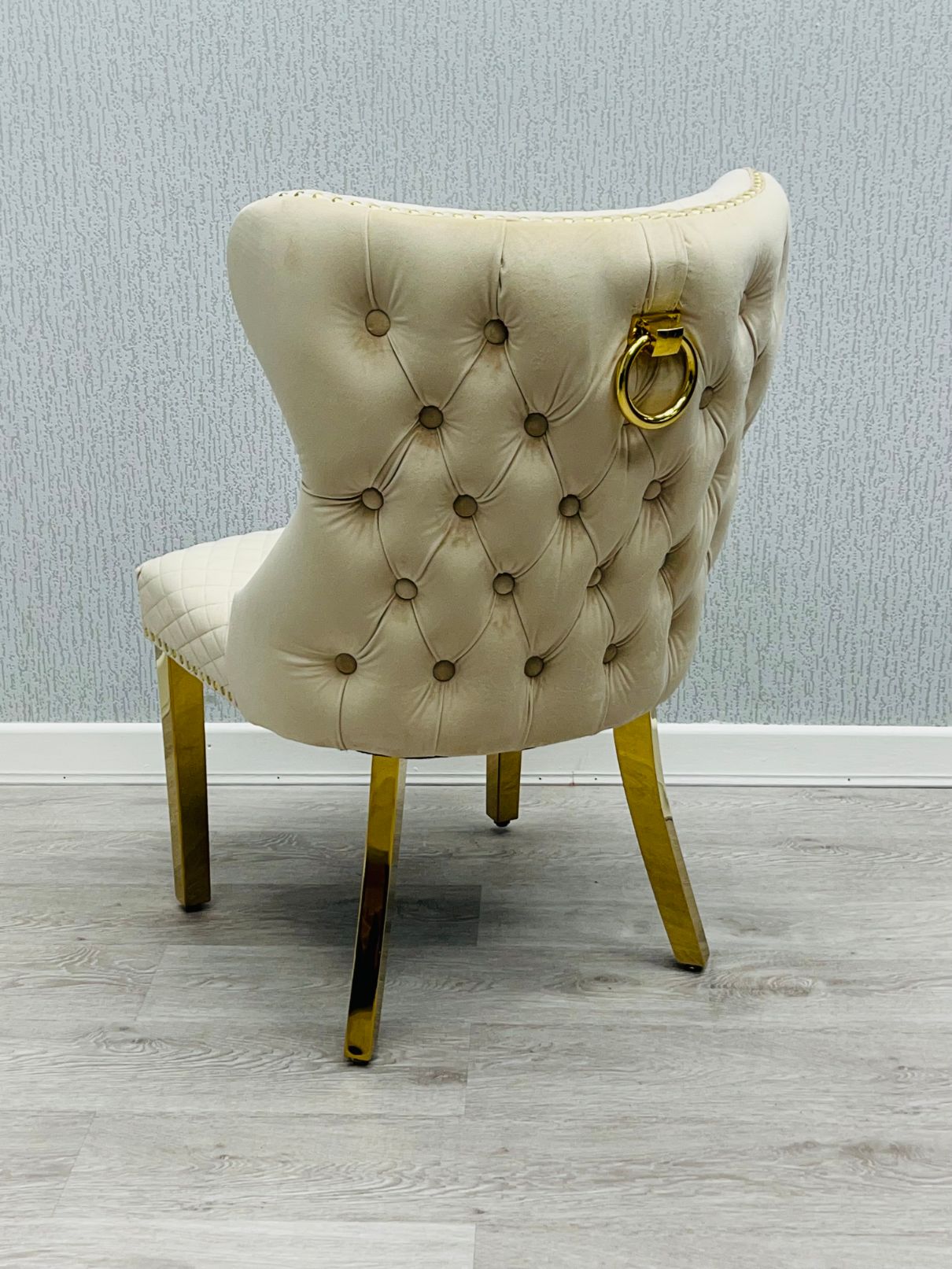 Valentino Mink Ring Knocker Gold Velvet Chair