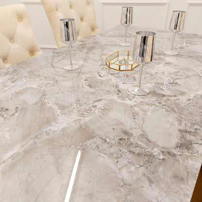 Louis Dining Table Gold with Glass/Sintered Stone Or Marble Top (All Colours) 1.8M