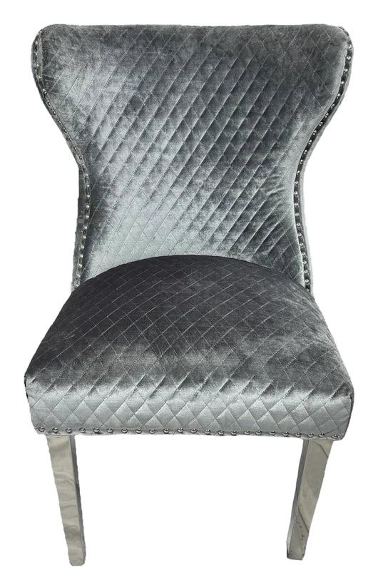 Lewis Chair (Lion Knocker/Chrome Legs) (3 Colours)