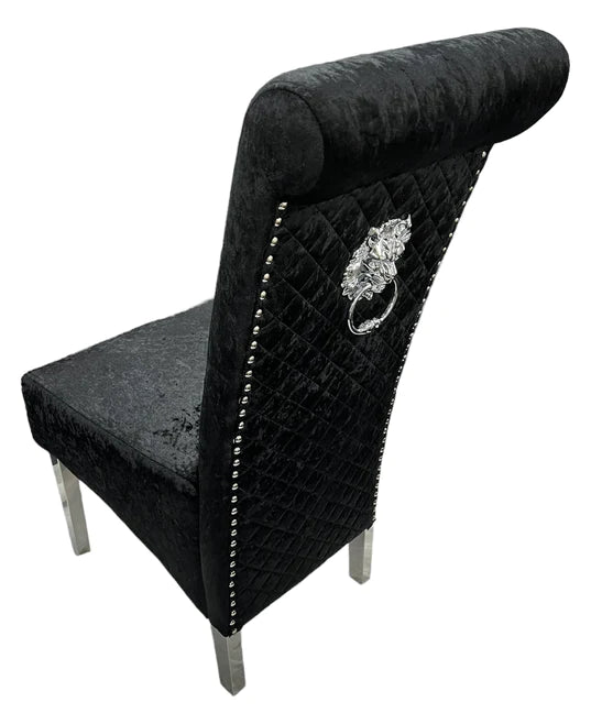 Emma/Lucy Dining Chair with Lion Knocker & Quilted Back (All Colours)