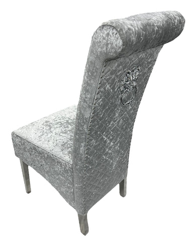 Emma/Lucy Dining Chair with Lion Knocker & Quilted Back (All Colours)