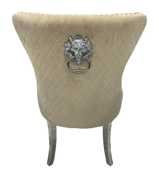 Mayfair Chair (Lion Knocker/Chrome Legs) (3 Colours)