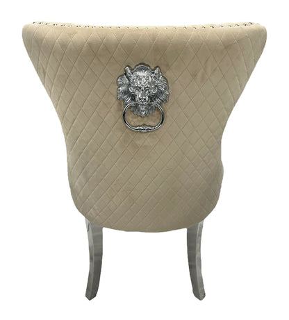 Mayfair Chair (Lion Knocker/Chrome Legs) (3 Colours)