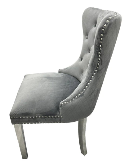 Mayfair Chair (Lion Knocker/Chrome Legs) (3 Colours)