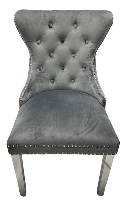 Mayfair Chair (Lion Knocker/Chrome Legs) (3 Colours)