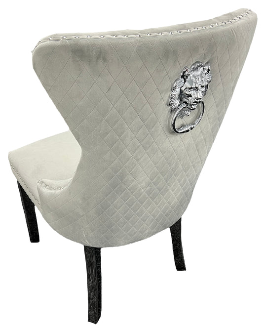 Mayfair Chair (Lion Knocker/Chrome Legs) (3 Colours)