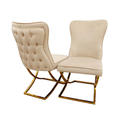 Sandhurst X Leg Dining Chair in Gold (All Colours)