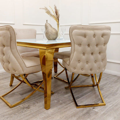 Sandhurst X Leg Dining Chair in Gold (All Colours)