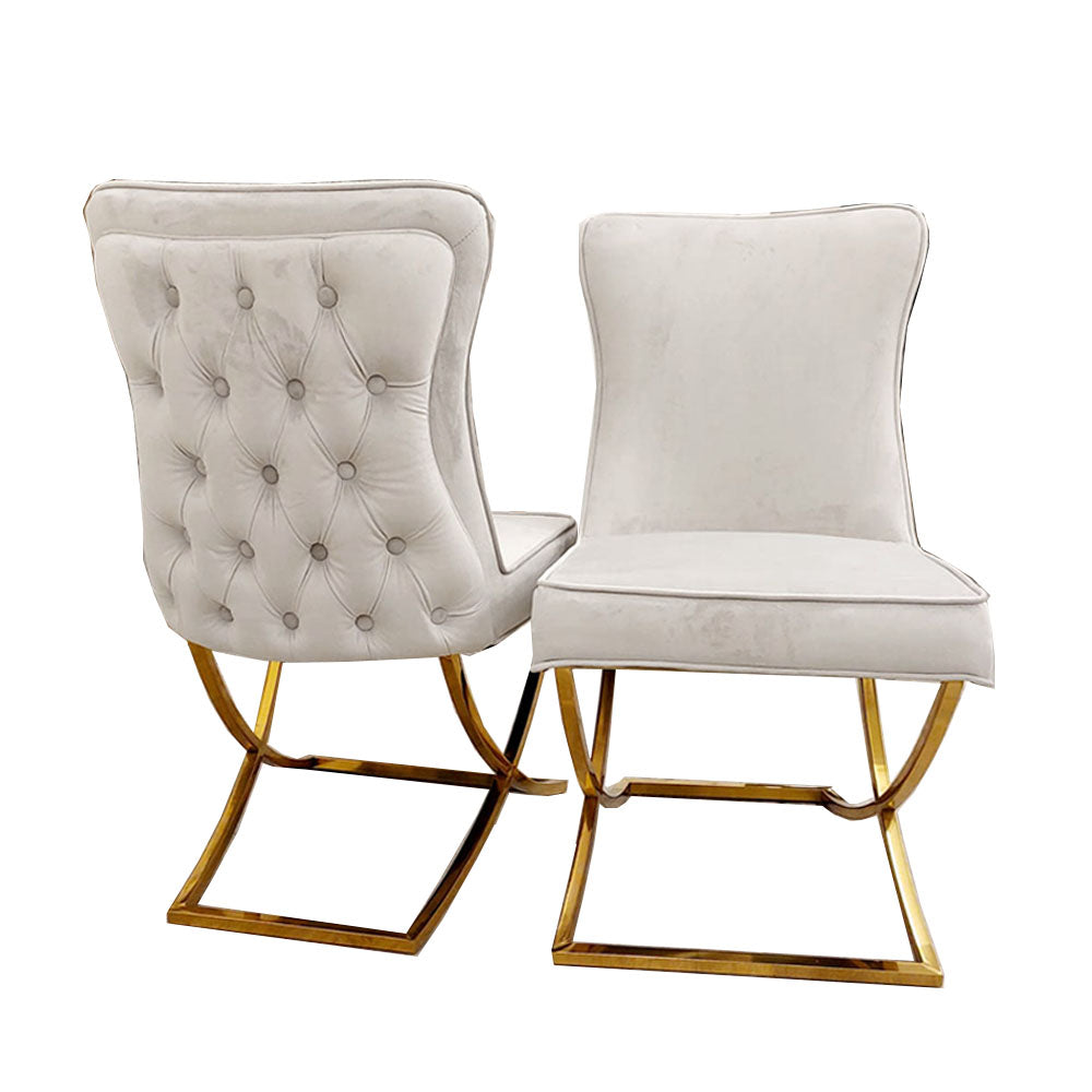 Sandhurst X Leg Dining Chair in Gold (All Colours)