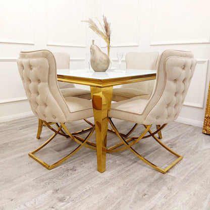 Sandhurst X Leg Dining Chair in Gold (All Colours)