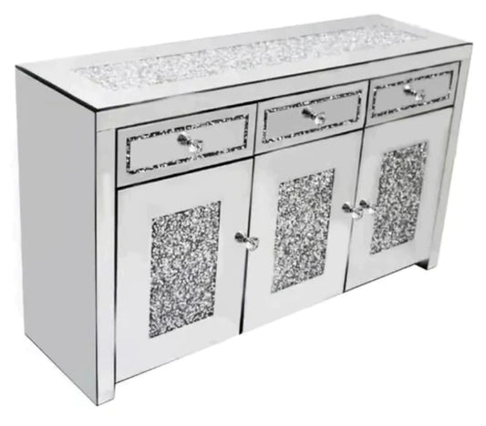 Roma Crushed Diamond 3 Door 3 Drawer Large Sideboard