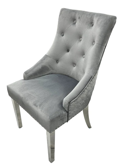 Roma Dining Chair (LionKnocker/Chrome Legs) (7 Colours)