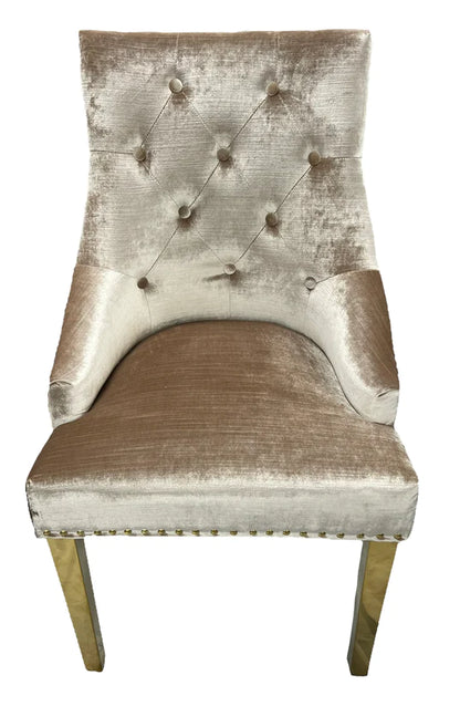 Roma Dining Chair (Lion Knocker/Gold Legs) (2 Colours)