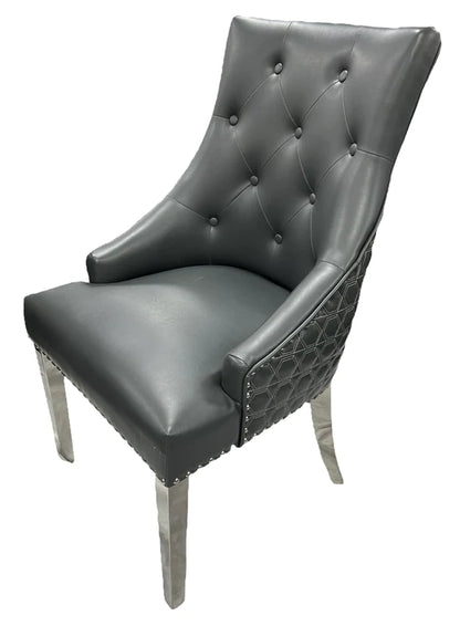 Roma Dining Chair (LionKnocker/Chrome Legs) (7 Colours)